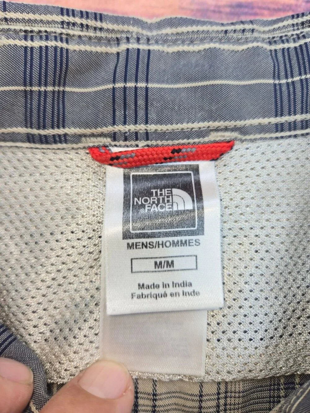 The North Face Mens Short Sleeve Gray Plaid Shirt Medium